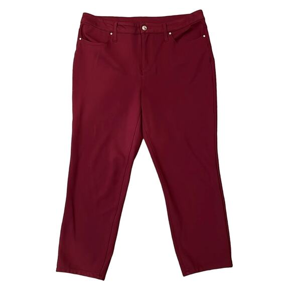 Chico's Stretch Knit Slim Leg Crop Pants Wine Size 10 - Picture 1 of 6